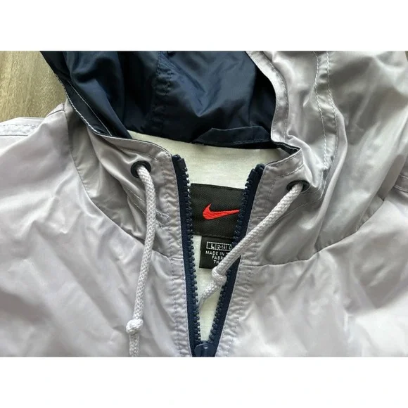 Vintage‎ 90's 80's Nike Mens Windbreaker Purple Blue Color Black Hooded Size L